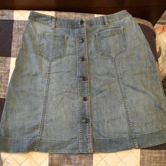 chaps denim skirt